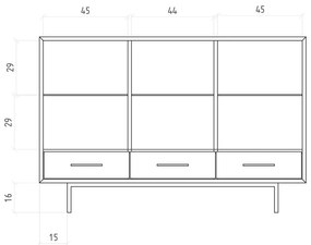 Vitrină din lemn de stejar 144x95 cm Abies – The Beds