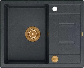 Chiuveta compozit incastrata Quadron Unique Morgan 116 negru - cupru 62x50 cm