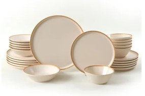 Set de veselă 24 piese bej/ceramică