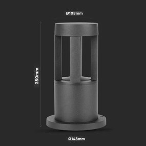 Lampă LED de exterior LED/10W/230V 25cm 6400K IP65 neagră