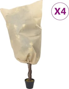 vidaXL Huse de fleece pentru plante cu șnur 4 buc 70 g/m² 0,8x0,8 m