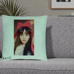 Perna Personalizata K-pop BLACKPINK Rose cu Funda Rosie, 40x40 cm, Verde Menta, Husa Detasabila, Perna Inclusa, BEKZ®