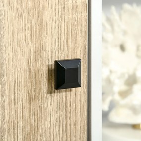 HOMCOM Bufet living, mobilier de depozitare 9 cuburi cu 3 uși și 3 compartimente deschise, picioare din lemn de pin, stil modern, bufet pentru sala de mese, bucătărie și living, 96 x 30 x 75 cm, alb, natural | Aosom Romania