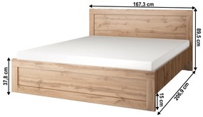 Pat matrimonial 160 cm Mateo 160 (stejar wotan). 1065318