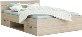 Cadru pat MICHIGAN NEW 160x200, stejar sonoma, PAL/metal, cu sertare p