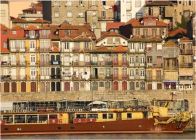 Tablou pe sticlă - Cartierul Waterfront, Portugalia (70x50 cm)