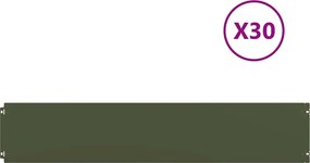 vidaXL Borduri de gazon 30 buc Verde olive Oțel laminat la rece