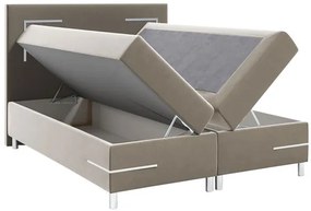 Pat de o persoană 120 cm Frinesa LED (Bej) (cu somieră și saltea) (cu sp. depozitare) (cu iluminat LED). 1103541