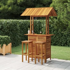 3116008 vidaXL Set mobilier de bar de grădină, 3 piese, lemn masiv de acacia