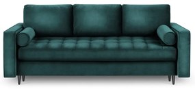 Canapea extensibilă din catifea Milo Casa Santo, verde petrol