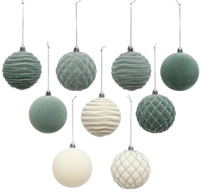 Set globuri cu model cu sclipici, Ø 8 cm