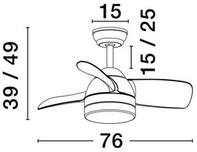 Lustra LED cu Ventilator si telecomanda NERINA alb