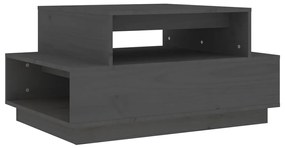 vidaXL Măsuță de cafea, gri, 80x55x40,5 cm, lemn masiv de pin