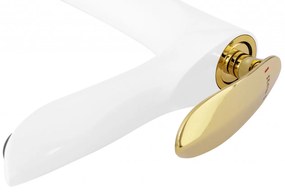 Baterie Orbit inalta alb/auriu H29 cm