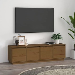 Comoda TV, maro miere, 156x37x45 cm, lemn masiv de pin