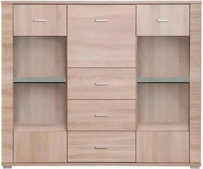 Comoda GRAND tip 8, stejar sonoma, PAL, 140x39x118 cm