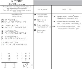 Masa eleganta design LUX BUTTERFLY 160x90cm
