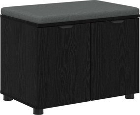 vidaXL Bancă pentru hol cu pernă cu raft Stejar Negru 60 x 38 x 46 cm