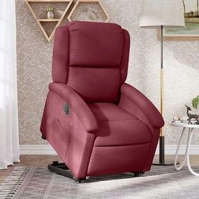 vidaXL Fotoliu electric rabatabil cu ridicare, roșu vin, textil