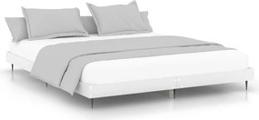 vidaXL Cadru de pat, alb, 120x200 cm, lemn prelucrat