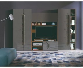 Living Davos, iluminare led, gri lucios/nuc, 310 cm