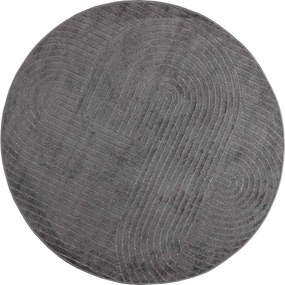 vidaXL Covoare de zonă Rotund PALMERAS Antracit Ø 120 CM Poliester