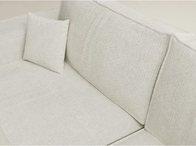 Colțar crem extensibil/cu spațiu de depozitare cu tapițerie din chenille (cu colț pe partea dreaptă/în formă de ”L”) Tonga – Maison de Rêve