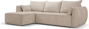 Coltar extensibil stanga 4 locuri, Kaelle, Micadoni Home, BL, 252x165x87 cm, poliester chenille, bej