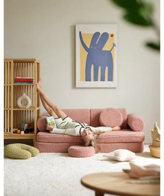 Canapea pentru copii roz cu tapițerie din țesătură bouclé 132 cm Settee – Wigiwama