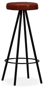 Set mobilier bar, 7 piese lemn masiv reciclat si piele naturala 7