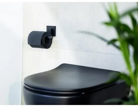 WENKO 71447800 - Suport pentru hârtie igienică VACUUM-LOC QUADRO ED, 14 x 11 cm, negru