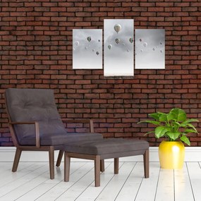 Tablou - Baloane pe perete de cărămidă (90x60 cm)