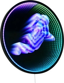 Decorațiune luminoasă neagră de perete cu alimentare la priză ø 60 cm Duke – Reality