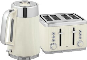 HOMCOM Fierbător 1,7 L 2200 W cu funcție de fierbere rapidă, filtru anticalcar și prăjitor cu 4 fante și 7 trepte de rumenire, alb-crem | Aosom Romania