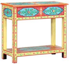 vidaXL Masă consolă pictată manual, 80x35x75 cm, lemn masiv mango