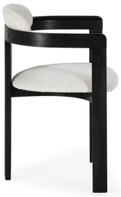 Set de scaune de sufragerie alb/negru cu cotiere 2 buc. tapițat Eiden – MOME