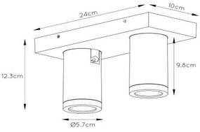 Spot LED dimabil TAYLOR 2xGU10/5W/230V IP44 Lucide 09930/10/30