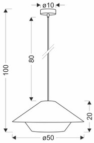 Lustră pe cablu AFRICA 1xE27/40W/230V diam. 50 cm maro/crem
