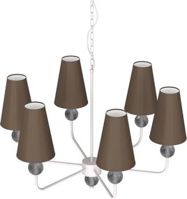 Candelabru cu lanț GRENADA 6xE14/15W/230V gri