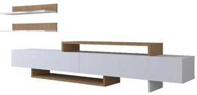 Set mobilier TV alb/natural 180x40 cm Nirvanas - Furny Home