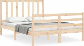 vidaXL Cadru de pat fără saltea, 140x200 cm, lemn masiv pin
