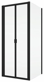 Cabina de dus 80x70 cm, cu usa pliabila culisanta, negru mat, Ronal Divera 800 mm, 700 mm, Negru mat