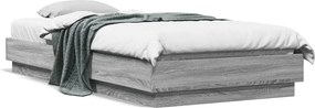 vidaXL Cadru de pat, gri sonoma, 90x200 cm, lemn prelucrat