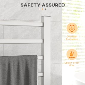 HOMCOM Uscător Electric de Prosoape pentru Perete sau Podea cu Timer și 8 Bare 53x35x90 cm Negru | Aosom Romania