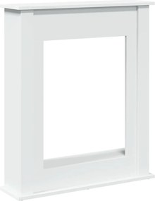 vidaXL Mască de șemineu, alb, 75x20x87,5 cm, lemn prelucrat