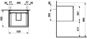 LAUFEN H4833510964751 - Dulap pentru lavoar PRO 52 cm, alb