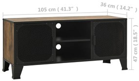 Dulap TV ,maro,105x36x47 cm,metal si MDF 1, rustic brown