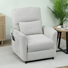 HOMCOM Fotoliu Relax Electric cu Masaj și Încălzire, Silențios, Reclinabil 150° în Cinilă cu Pernă, Funcție de Memorie, 2 Telecomenzi, Suport pentru Picioare pentru Living și Birou, Gri | Aosom Romania