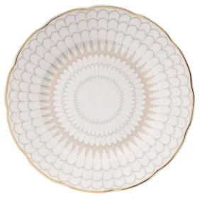 Set de masă 24 piese, porțelan alb cu accente aurii