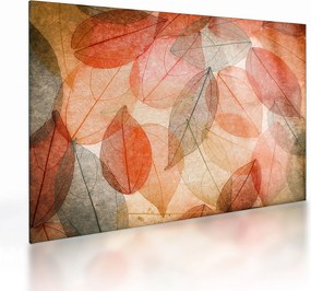 Tablou pe sticlă cu frunzele de toamnă pictate (70x50 cm)